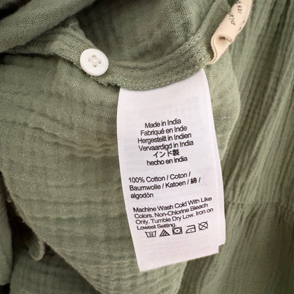 Madewell Sage Green Button-Front Mini Dress - Picture 7 of 10
